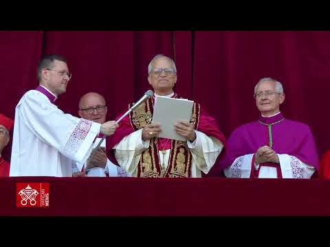 Pope Leo XIV, formerly Card. Prevost, appears and delivers his first address