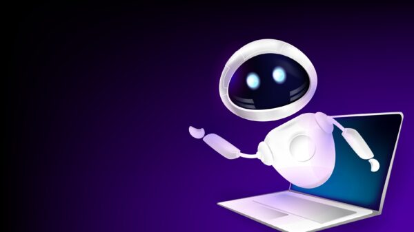Robot,Ai,Assistant,Emerging,From,Laptop,3d,Vector,Illustration.,Friendly