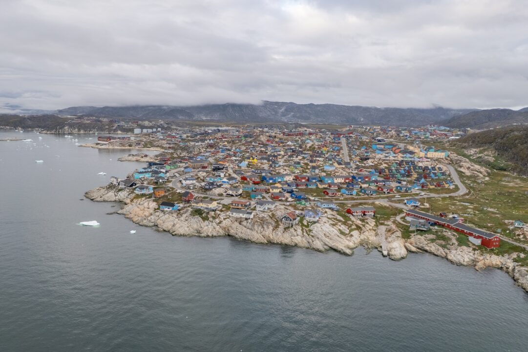 Cityscape,From,Drone,In,Disko,Bay,,Ilulissat,,Greenland,,Denmark,,Europe
