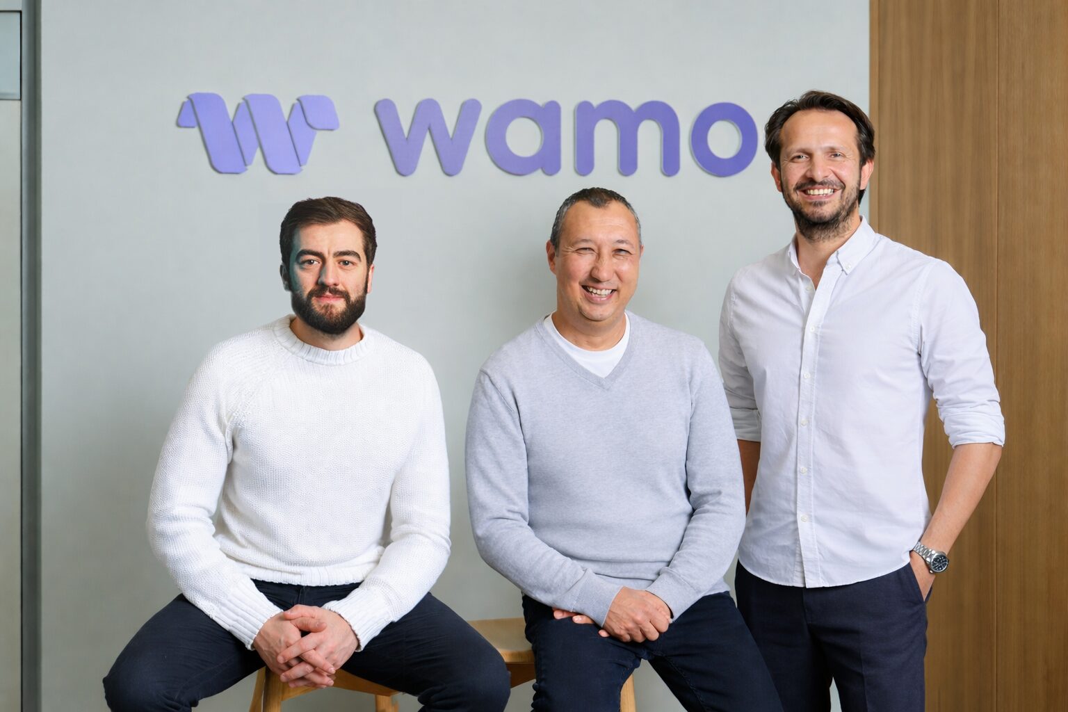 Il team dirigenziale di wamo (da sinistra a destra):Melih Berberoglu (cofondatore e CTO), Yanki Onen (fondatore e co-CEO), Deniz Guven (CEO del gruppo e presidente)